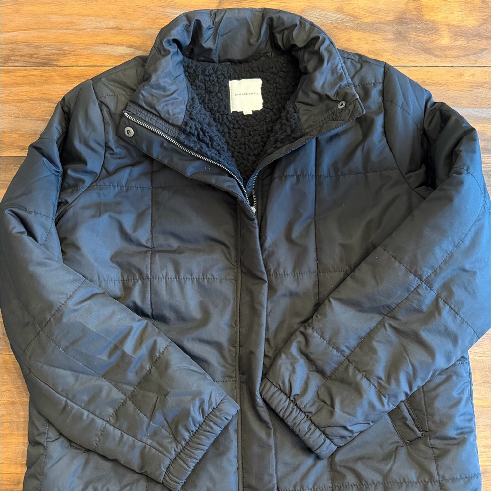 Thread & Supply Black Textured Outerwear